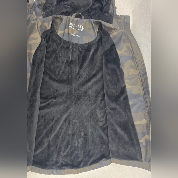 Michael Kors Camo Hooded Utility Jacket Women's Medium MK Waterproof Rain Jacket - Picture 11 of 12